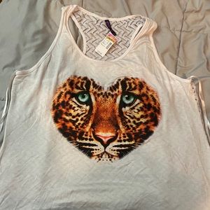 Tiger leopard new with tags tank Deb plus lace 3x